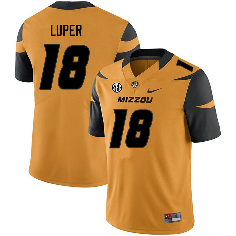 Men #18 Chance Luper Missouri Tigers College Football Jerseys Sale-Yellow